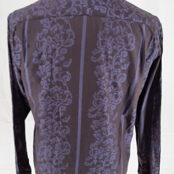 Robert Graham Floral Shirt Men's Size Large Flip Cuffs Embroidered Long Sleeve - Picture 5 of 7